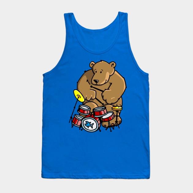 Groovy Drummer Bear Tank Top by schlag.art